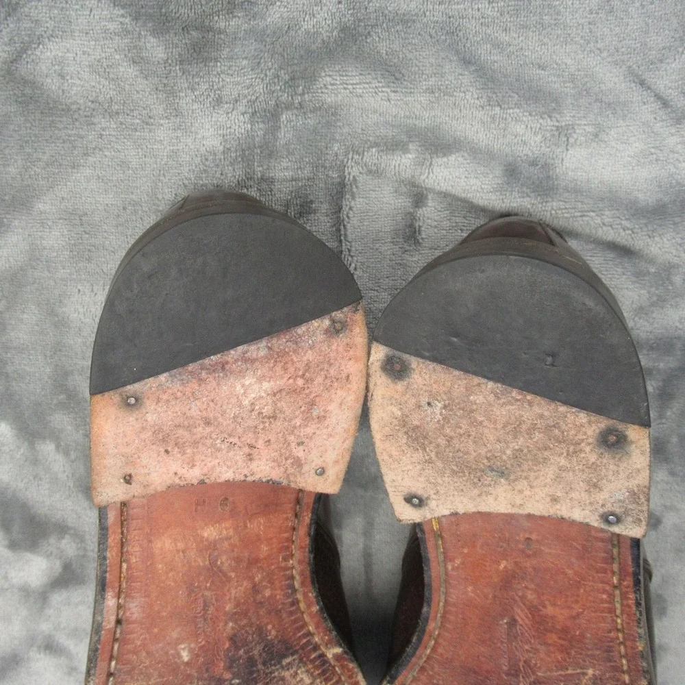 Miguel Angel Monk Strap Shoes Men 9 Brown Leather Dress Cap Oxford Spain Formal